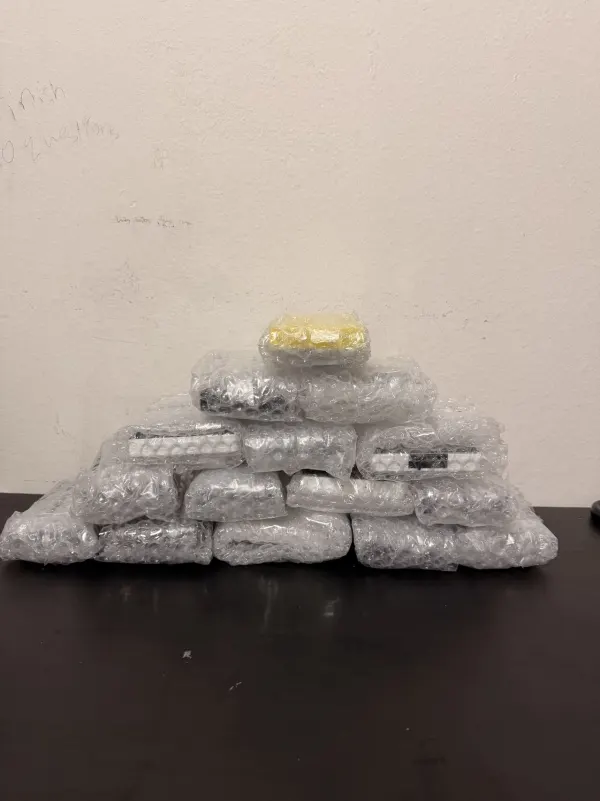 Finished study lights packed for shipping