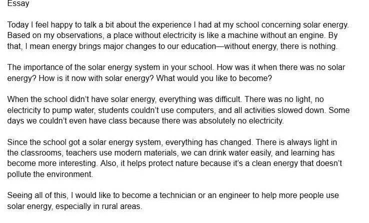 Student essay by Milanda, 6th grade