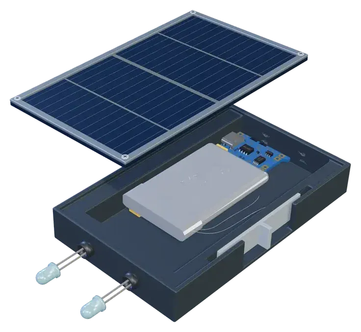 Printed case and battery, CAD render