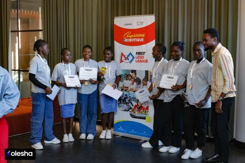 Malaika students with their Lego League robotics project